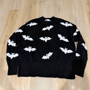 Beach Riot Black and White Bat Crewneck Sweater